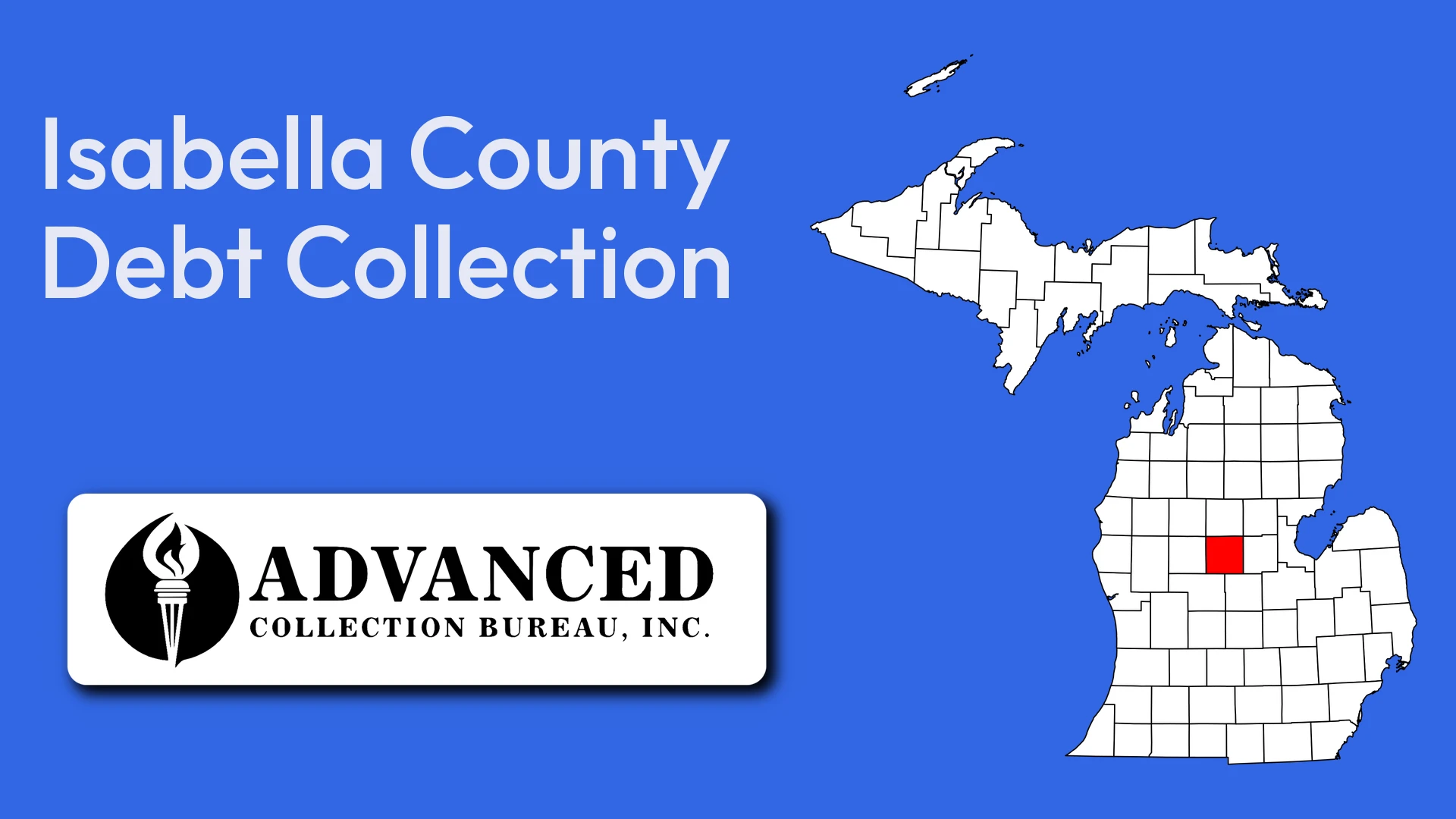 Map of Michigan highlighting Isabella County