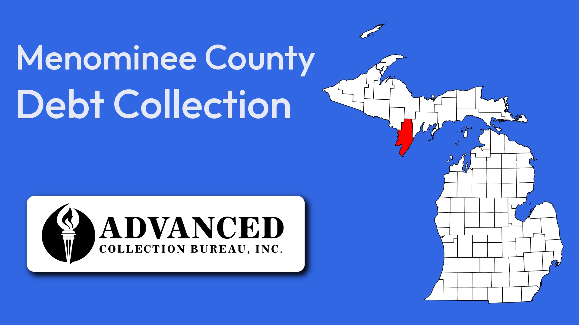 Map of Michigan highlighting Menominee County