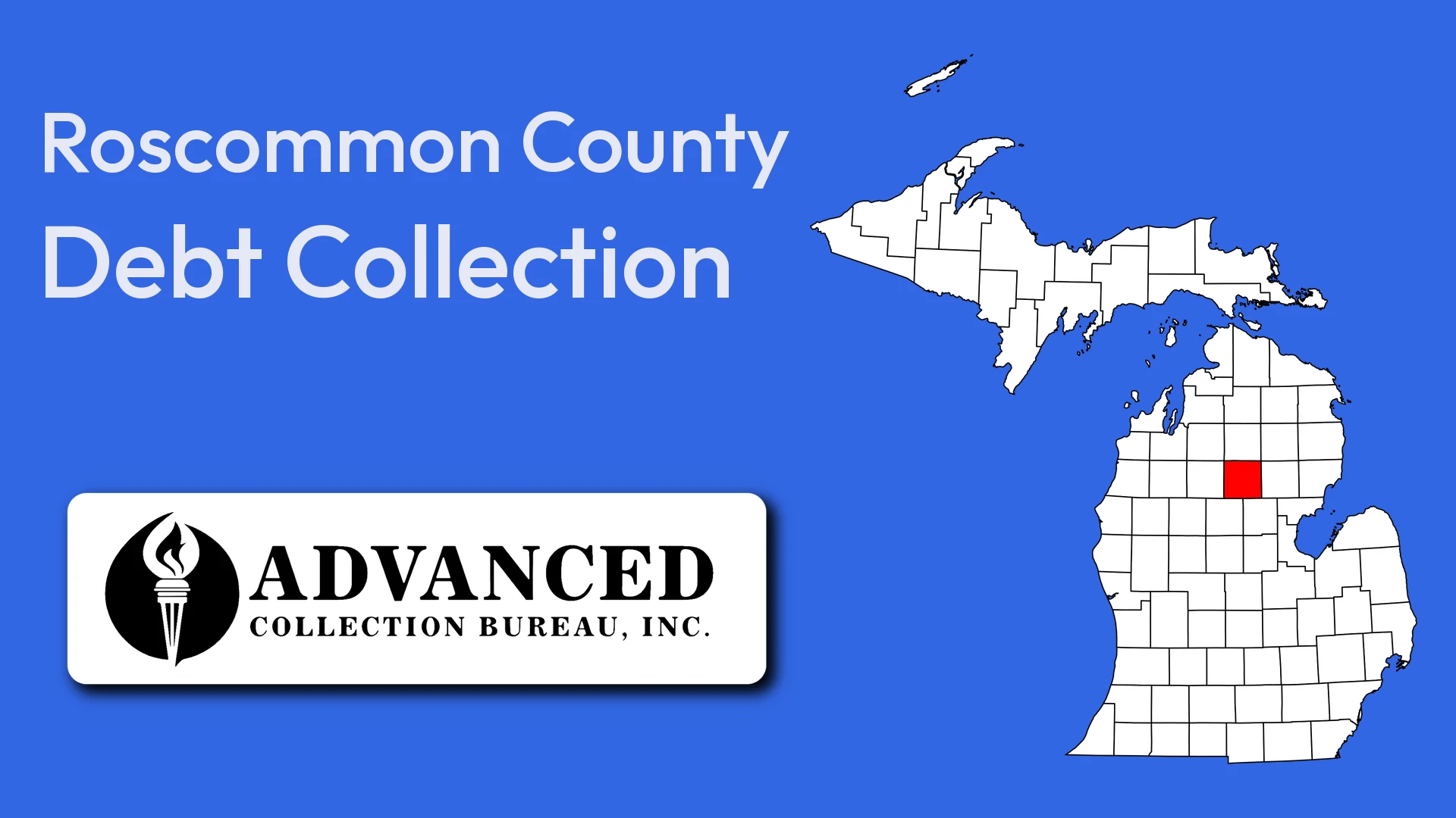 Map of Michigan highlighting Roscommon County