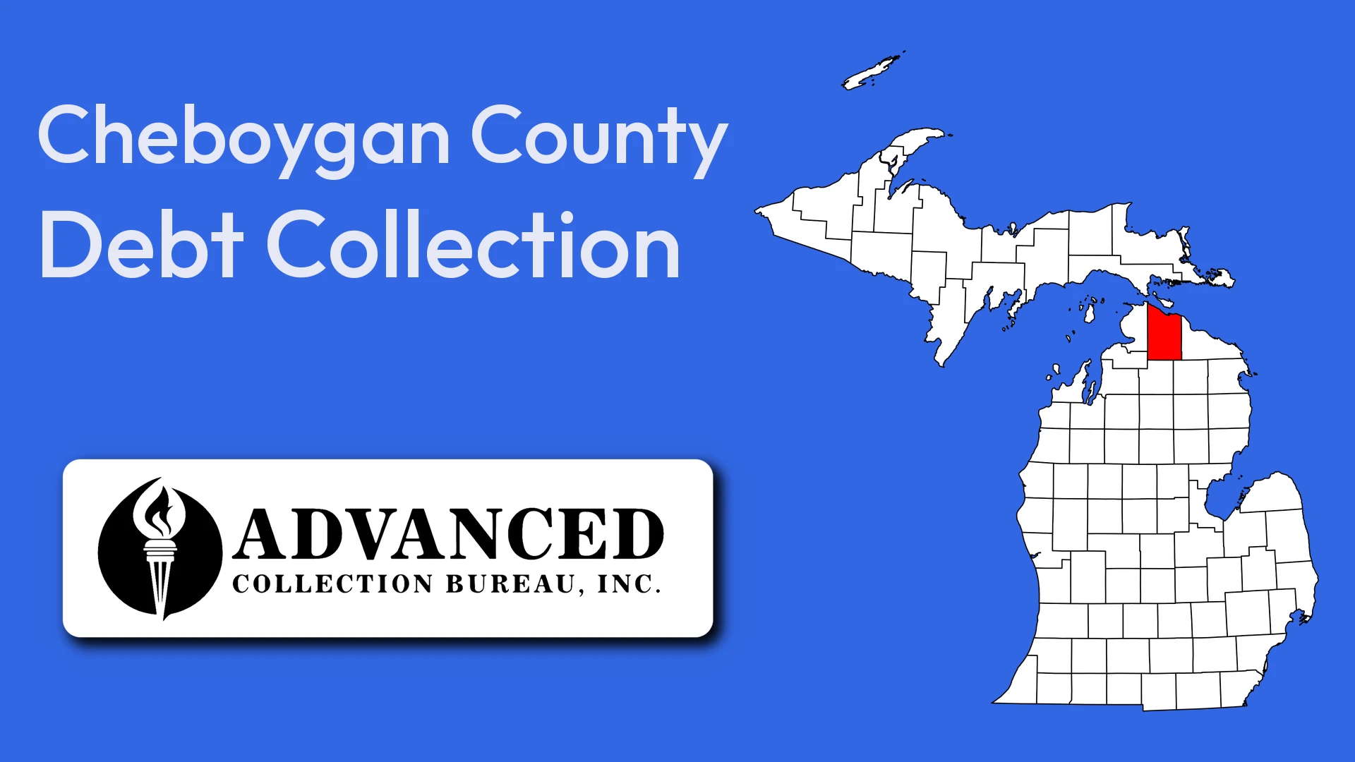 Map of Michigan highlighting Cheboygan County