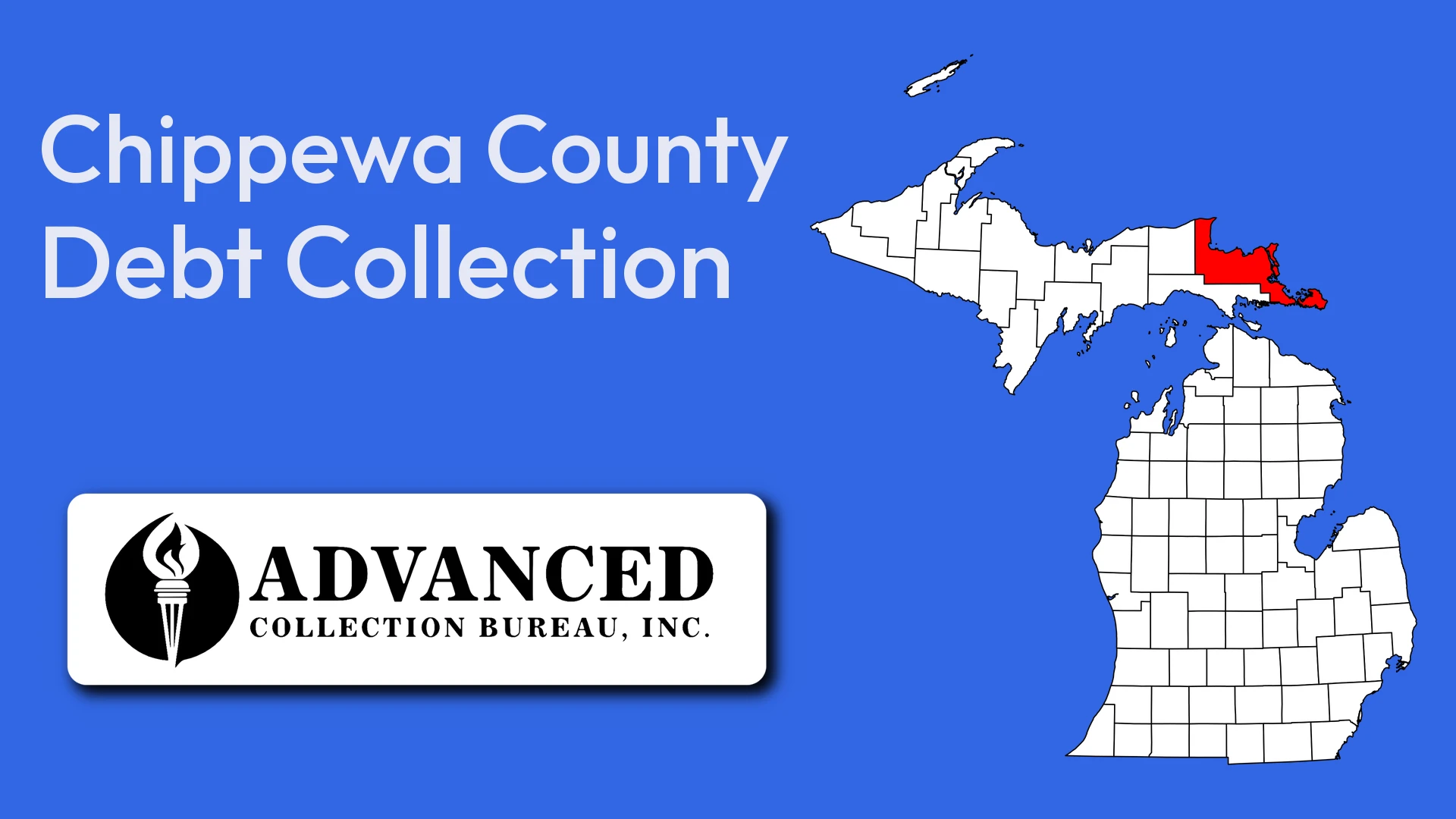 Map of Michigan highlighting Chippewa County