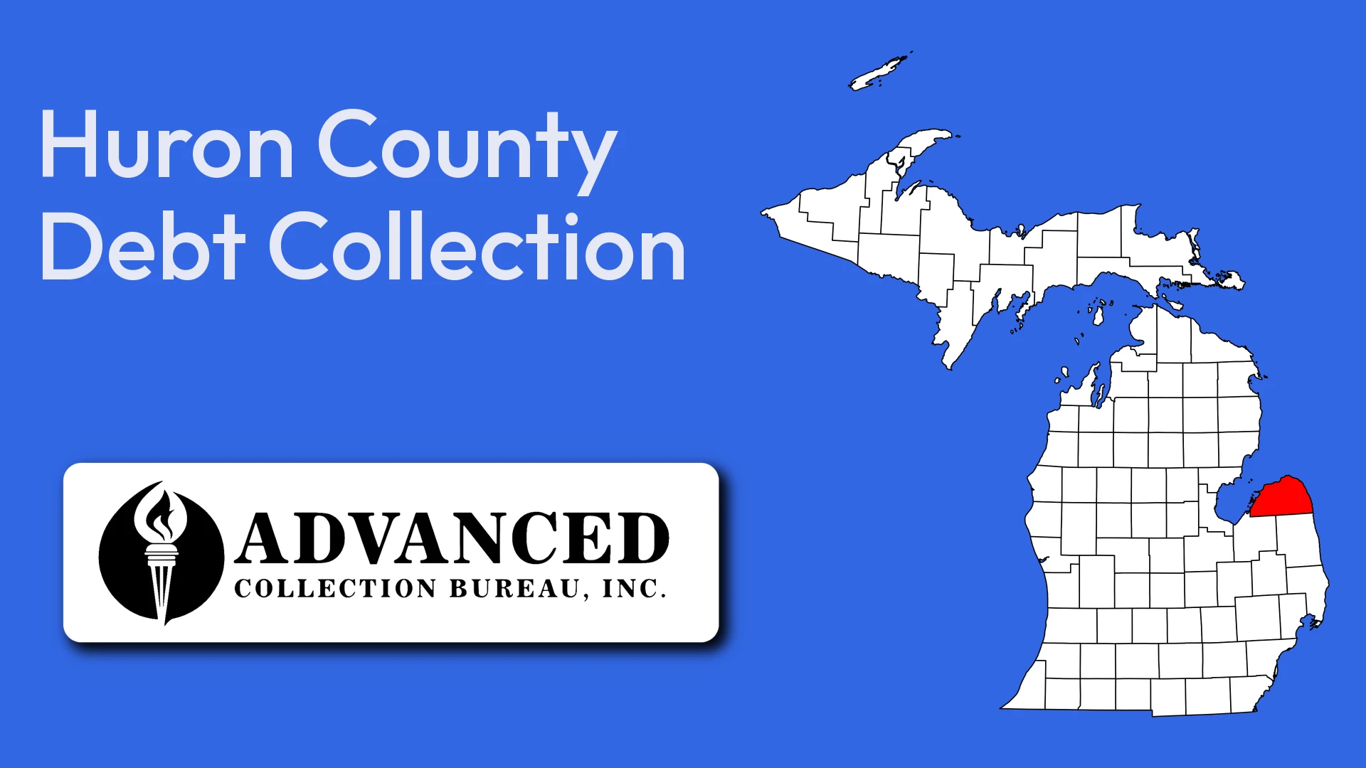 Map of Michigan highlighting Huron County