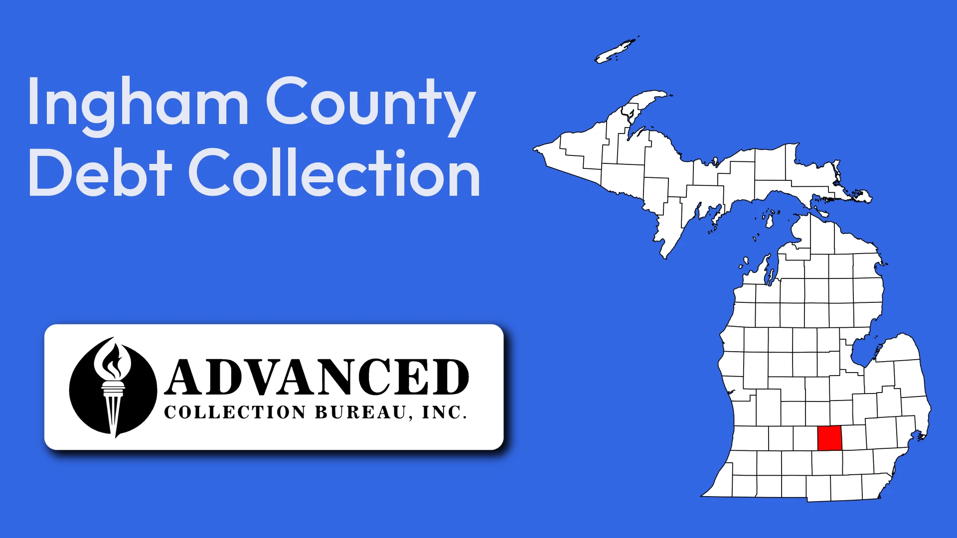 Map of Michigan highlighting Ingham County