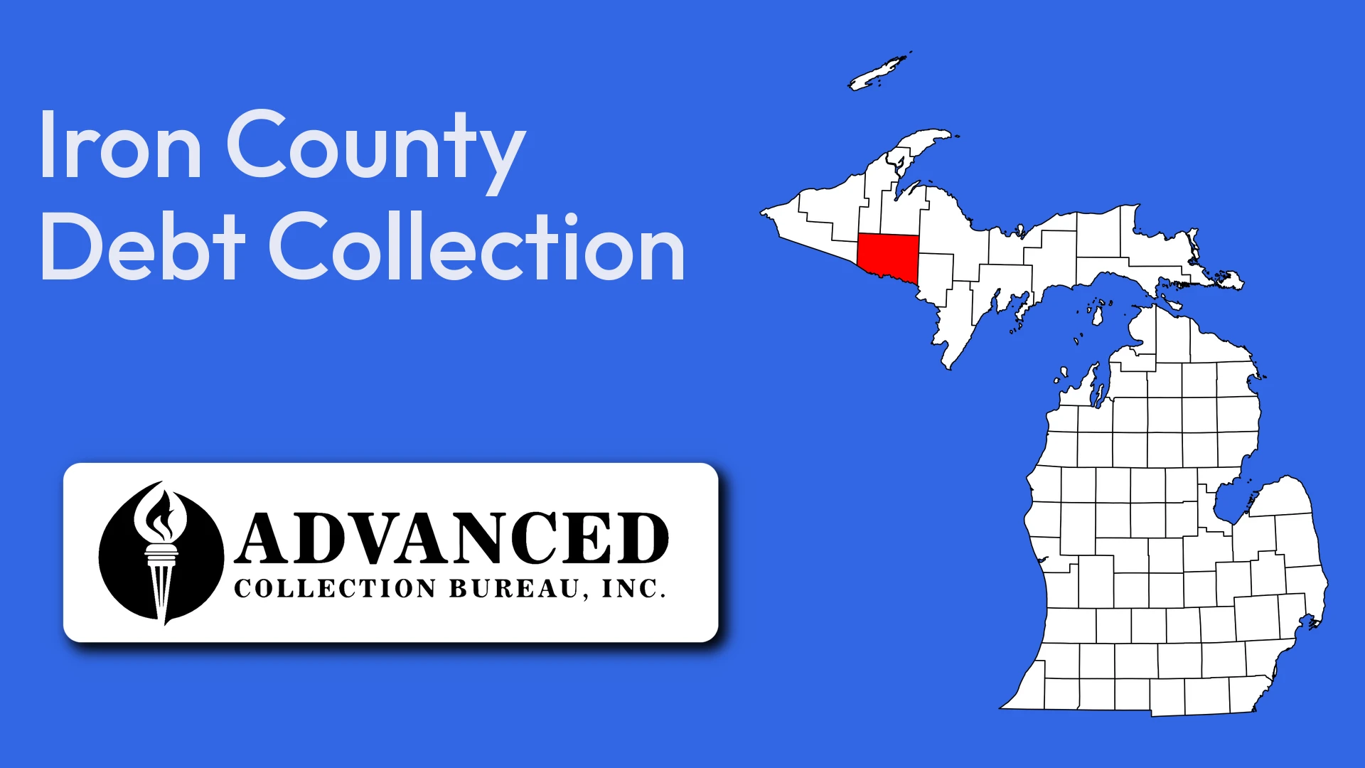 Map of Michigan highlighting Iron County