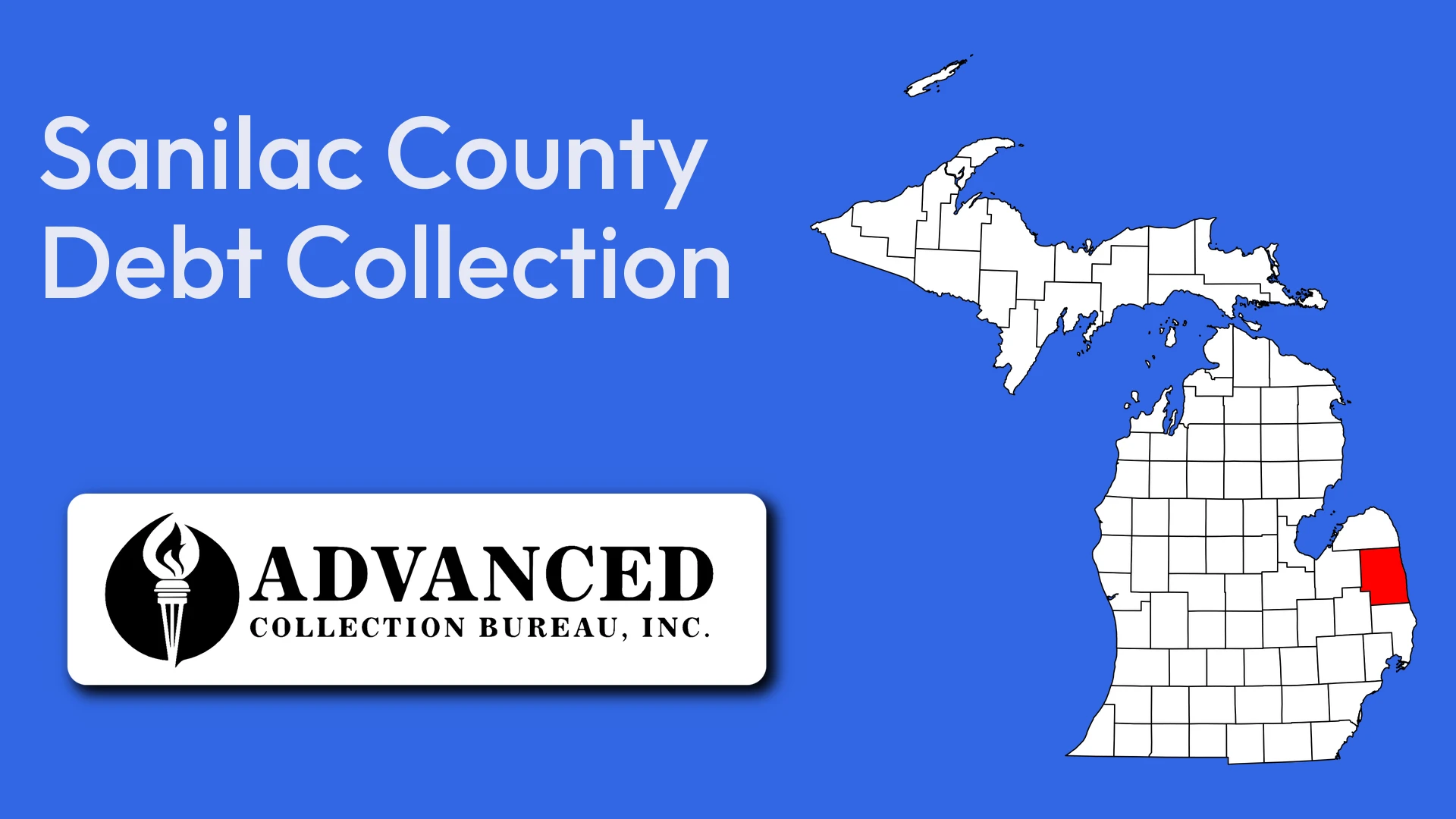 Map of Michigan highlighting Sanilac County