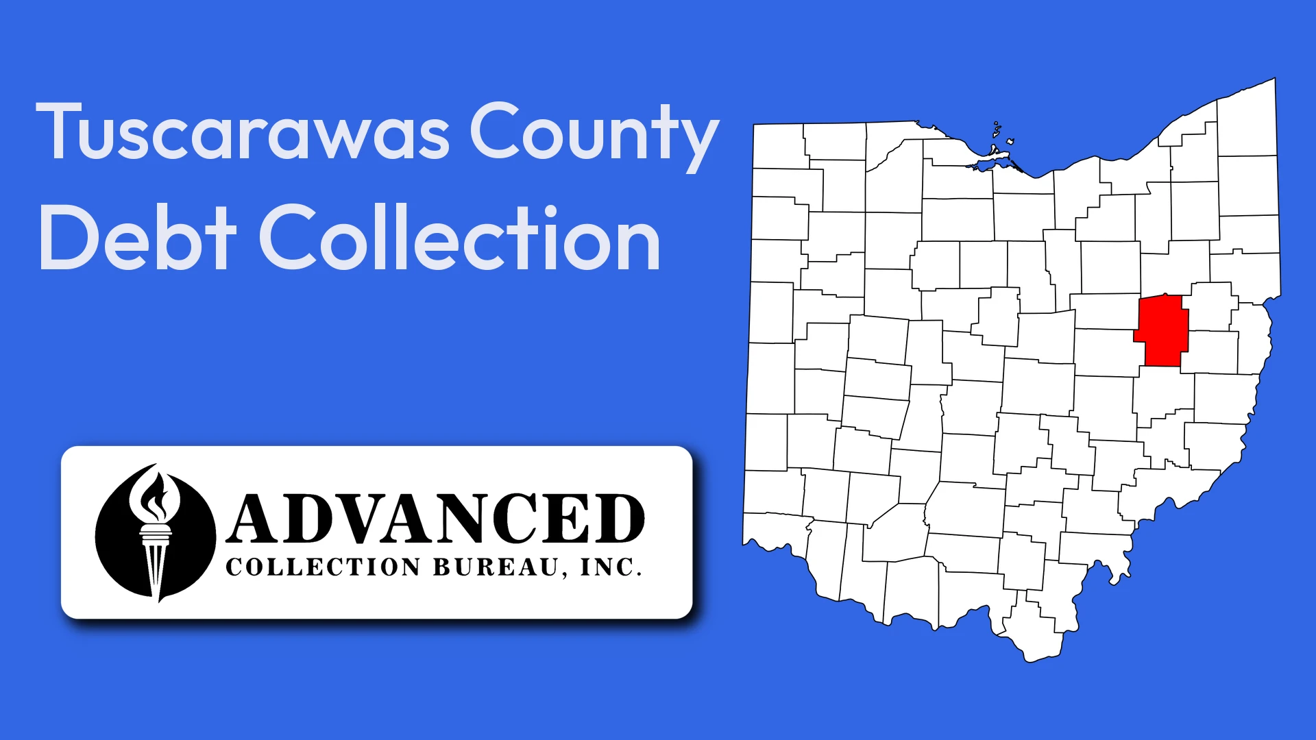 Map of Ohio highlighting Tuscarawas County