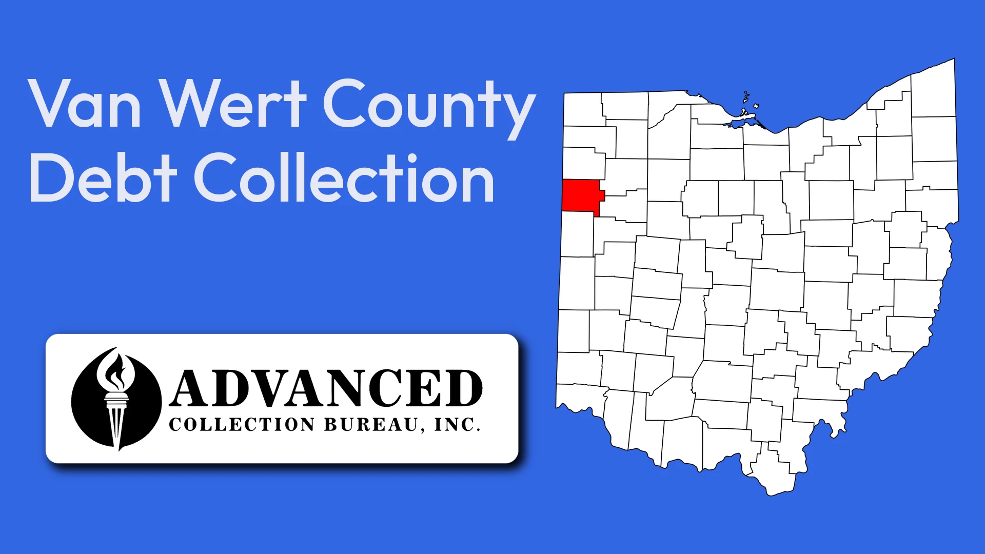Map of Ohio highlighting Van Wert County