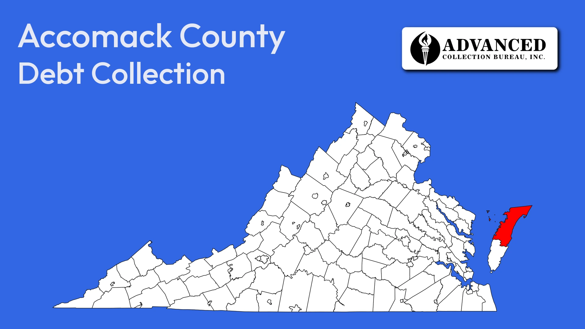 Map of Virginia highlighting Accomack County