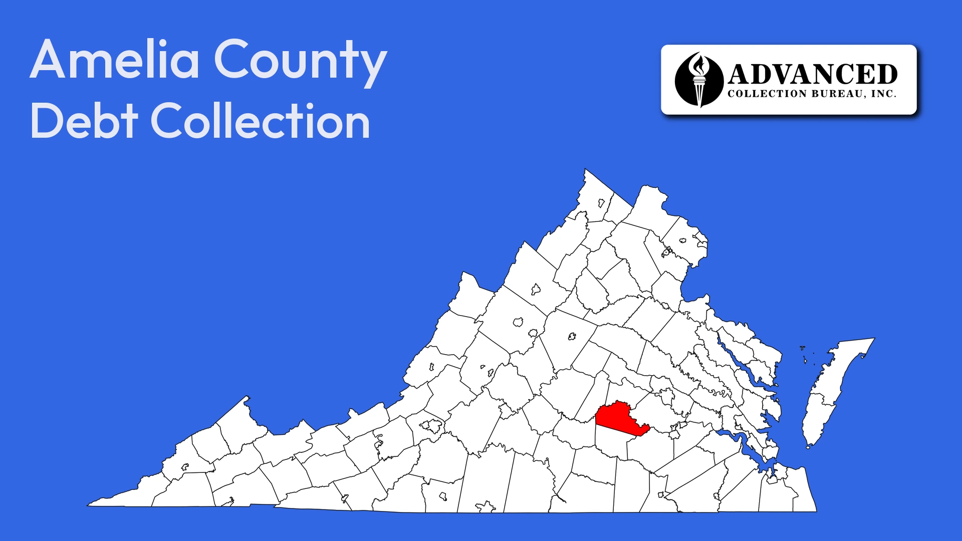 Map of Virginia highlighting Amelia County