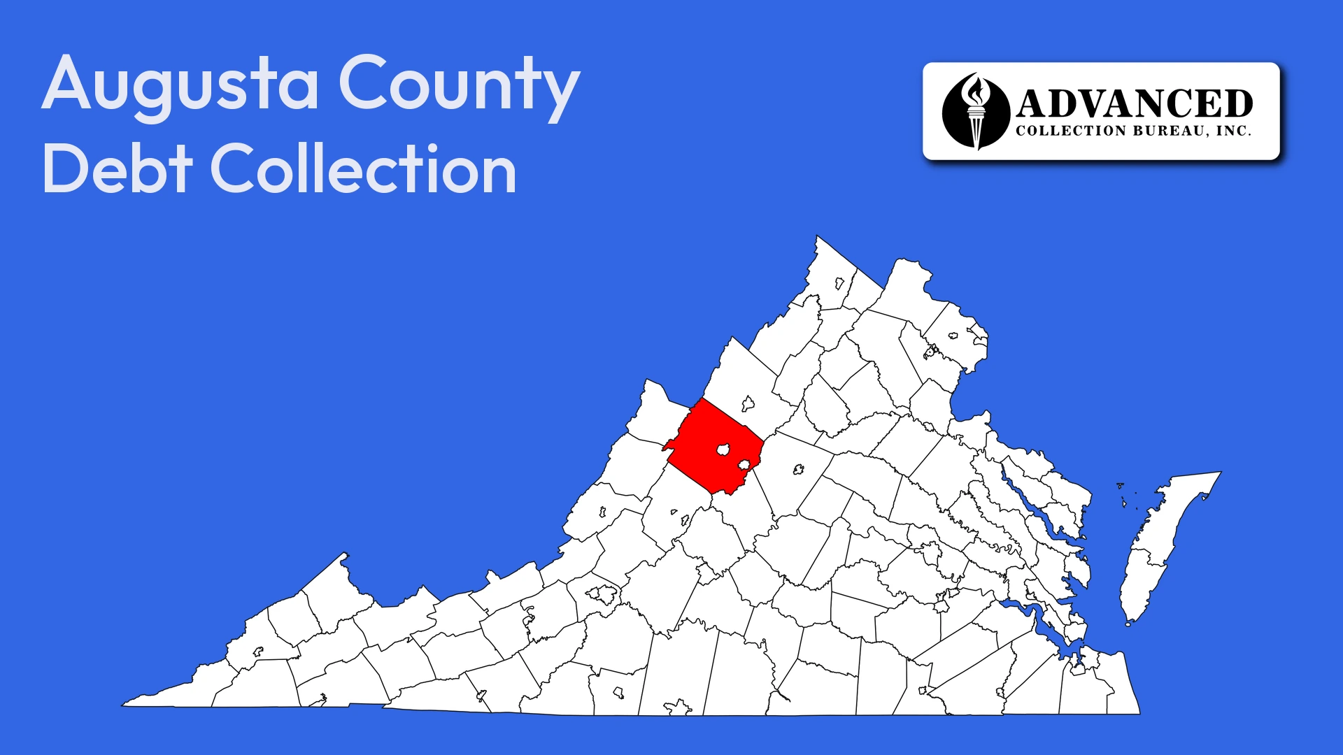 Map of Virginia highlighting Augusta County