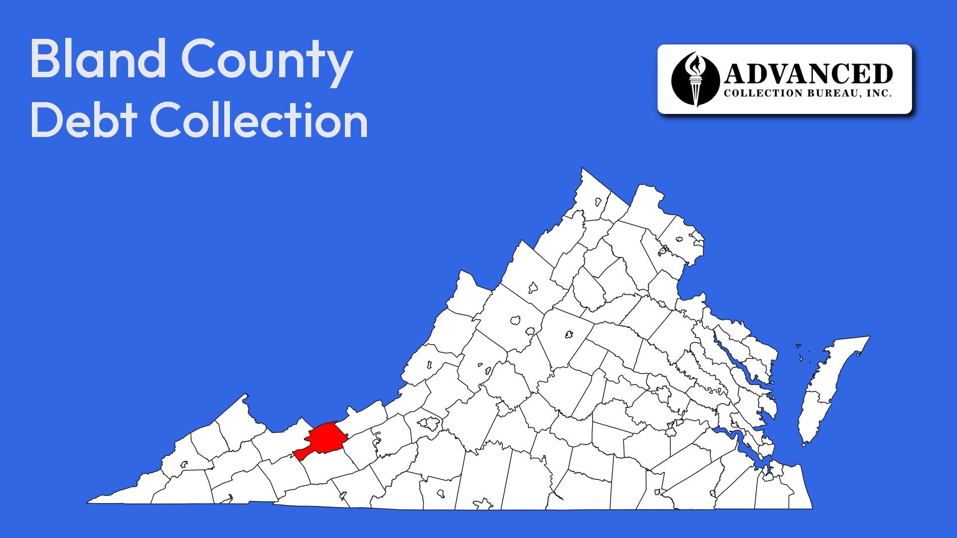 Map of Virginia highlighting Bland County