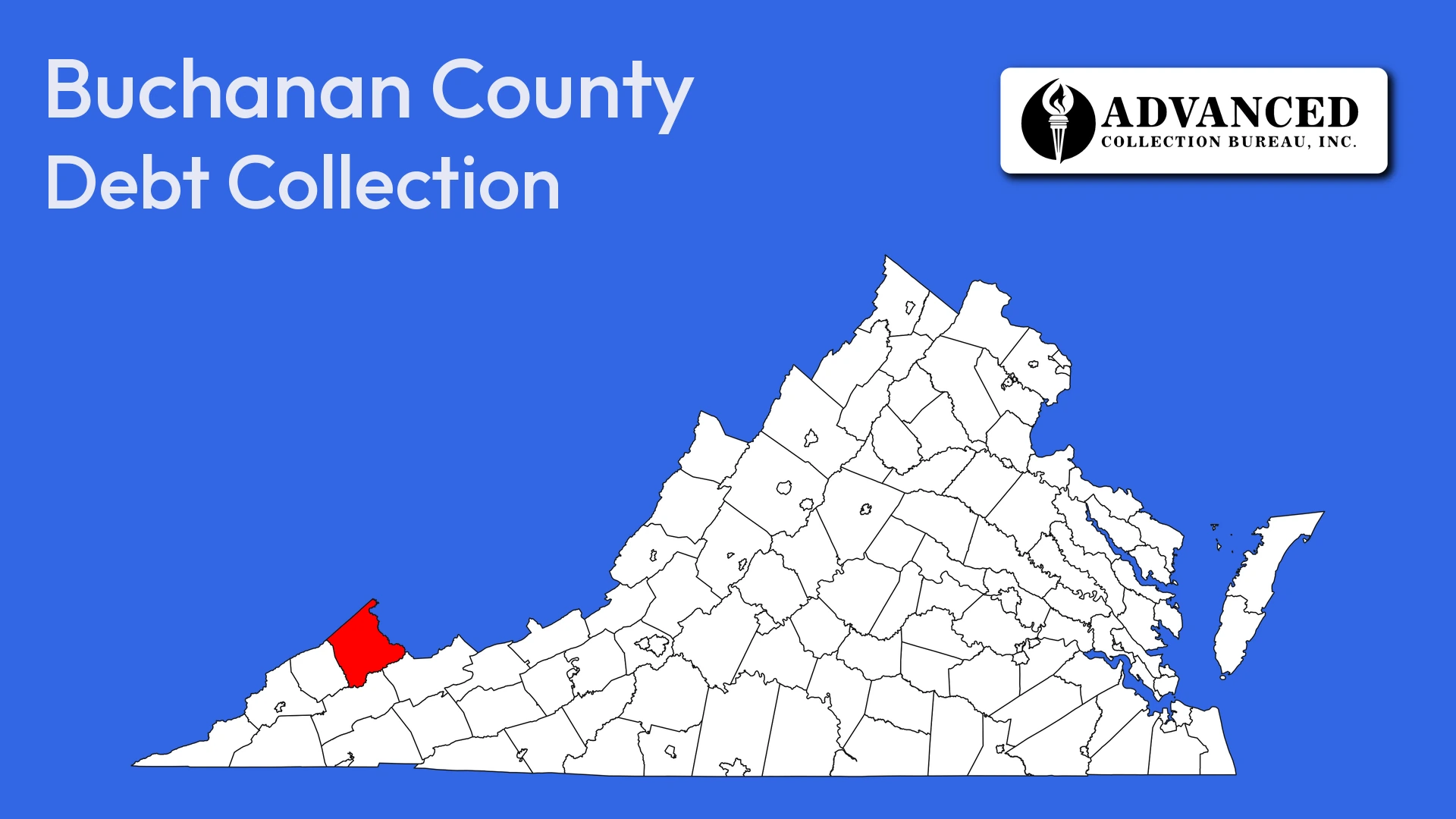 Map of Virginia highlighting Buchanan County