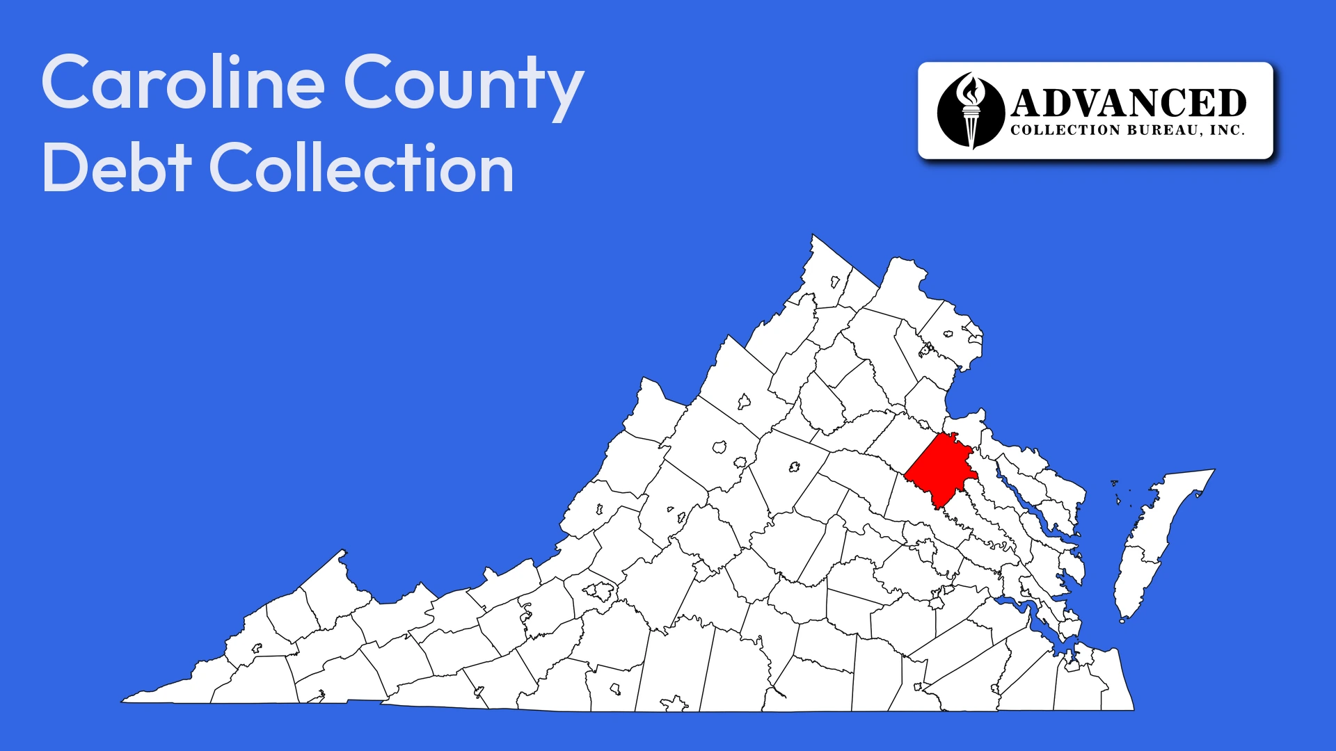 Map of Virginia highlighting Caroline County