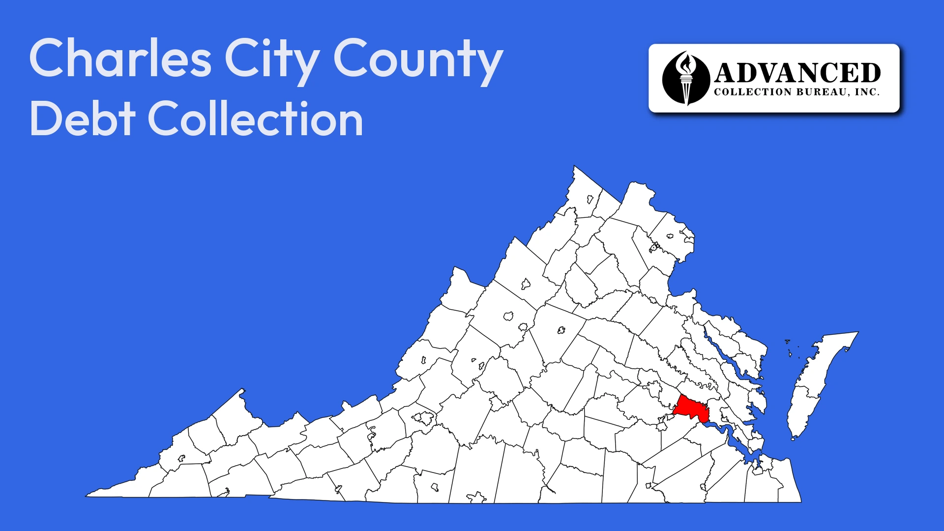 Map of Virginia highlighting Charles City County