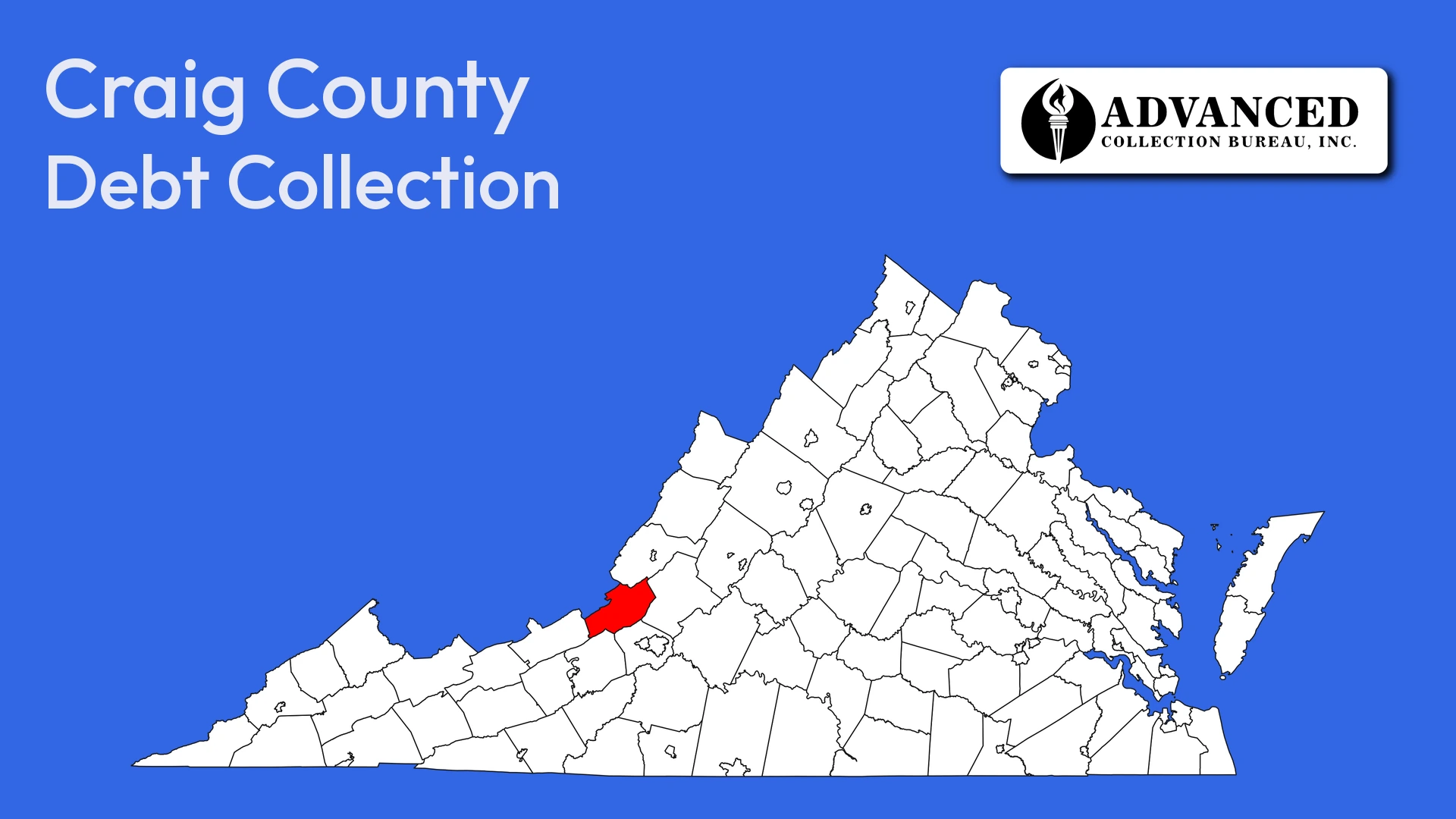 Map of Virginia highlighting Craig County
