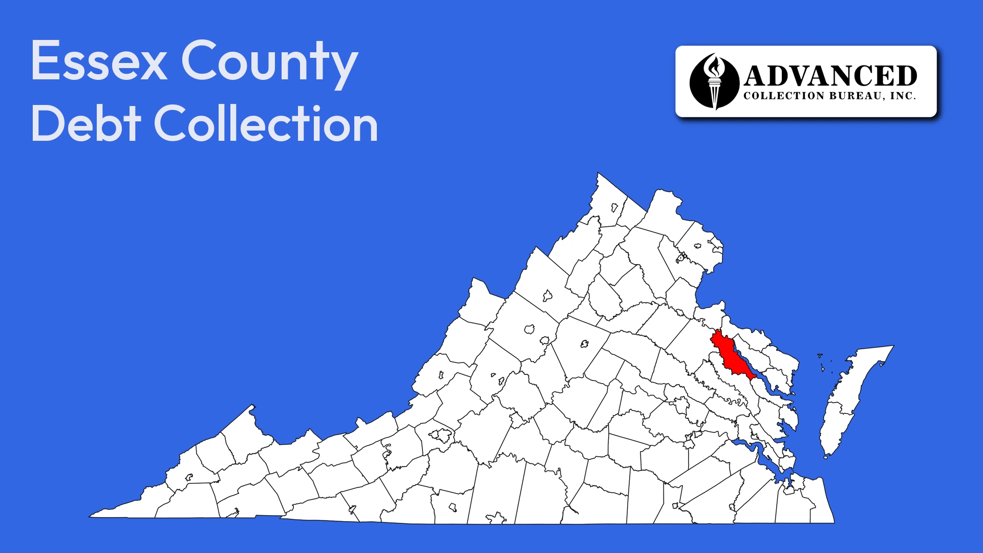 Map of Virginia highlighting Essex County