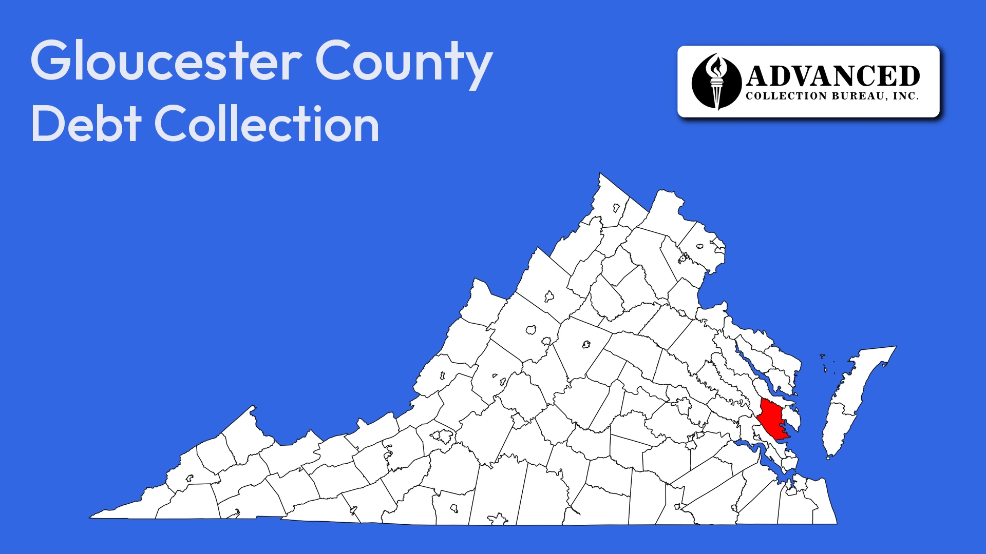 Map of Virginia highlighting Gloucester County