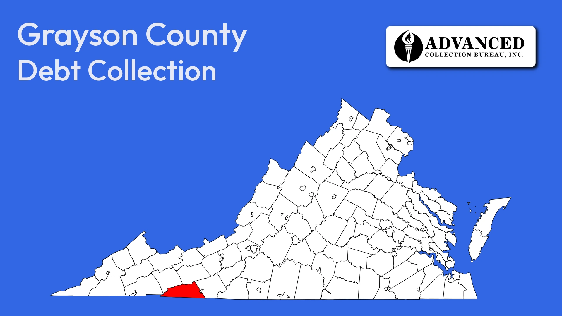 Map of Virginia highlighting Grayson County