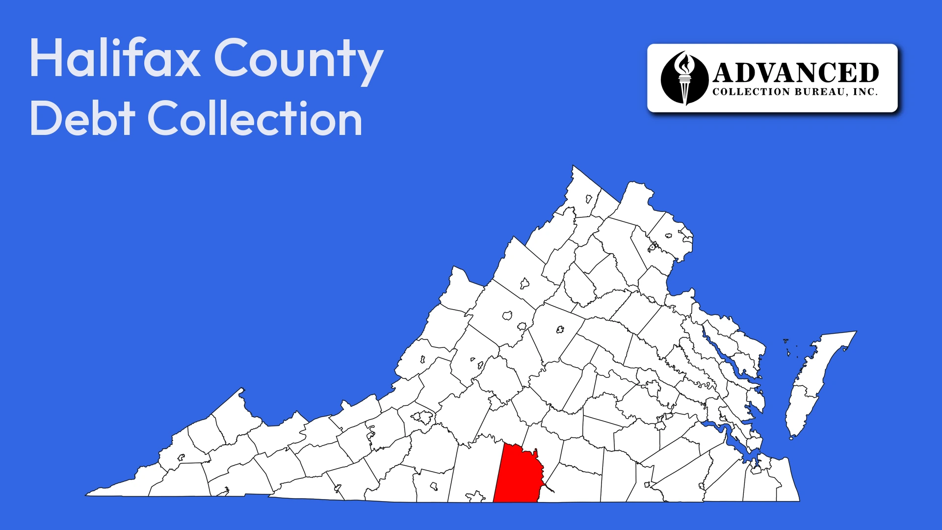 Map of Virginia highlighting Halifax County