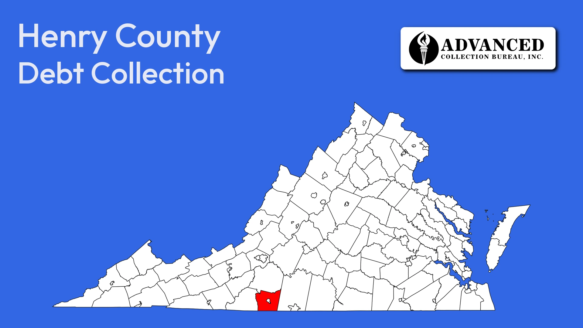Map of Virginia highlighting Henry County