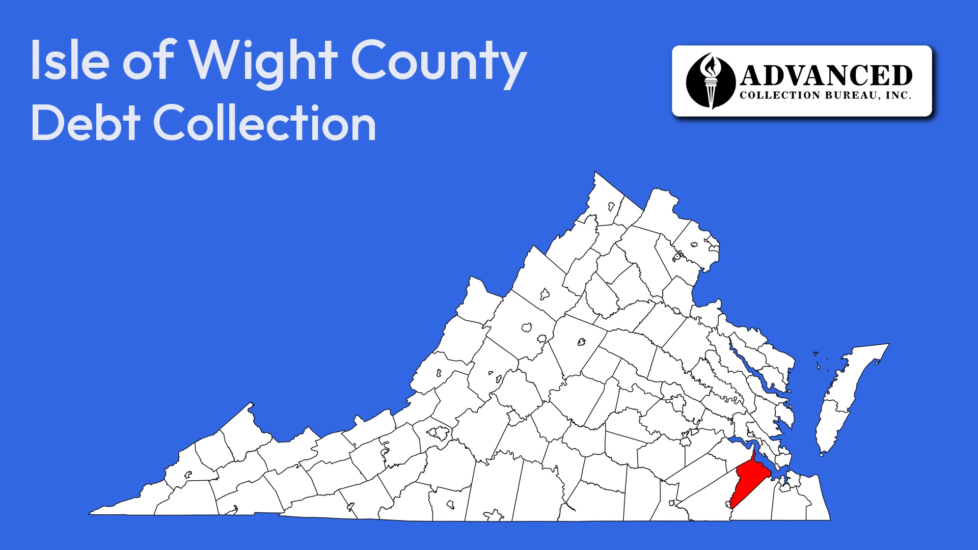 Map of Virginia highlighting Isle of Wight County
