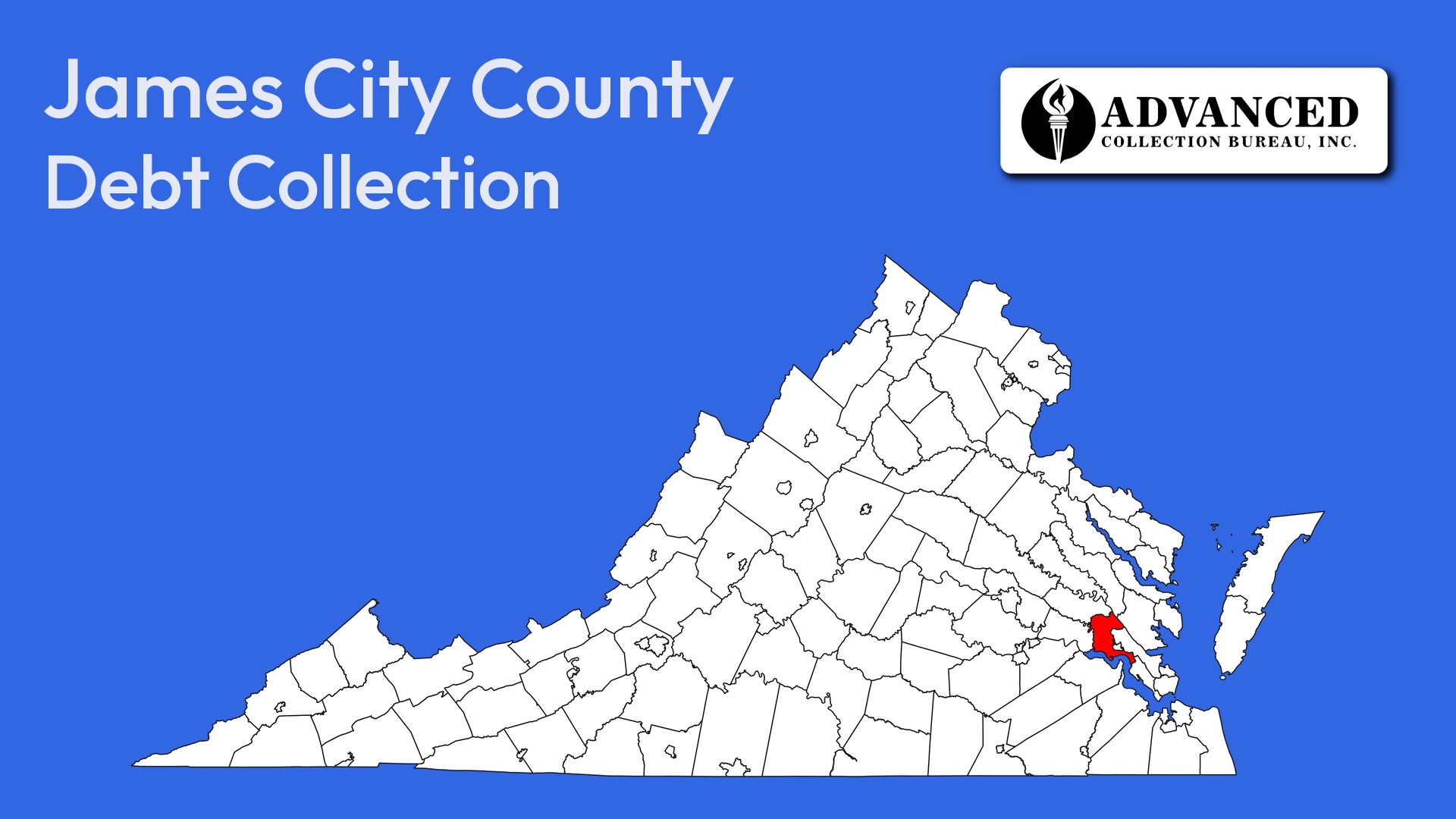 Map of Virginia highlighting James City County