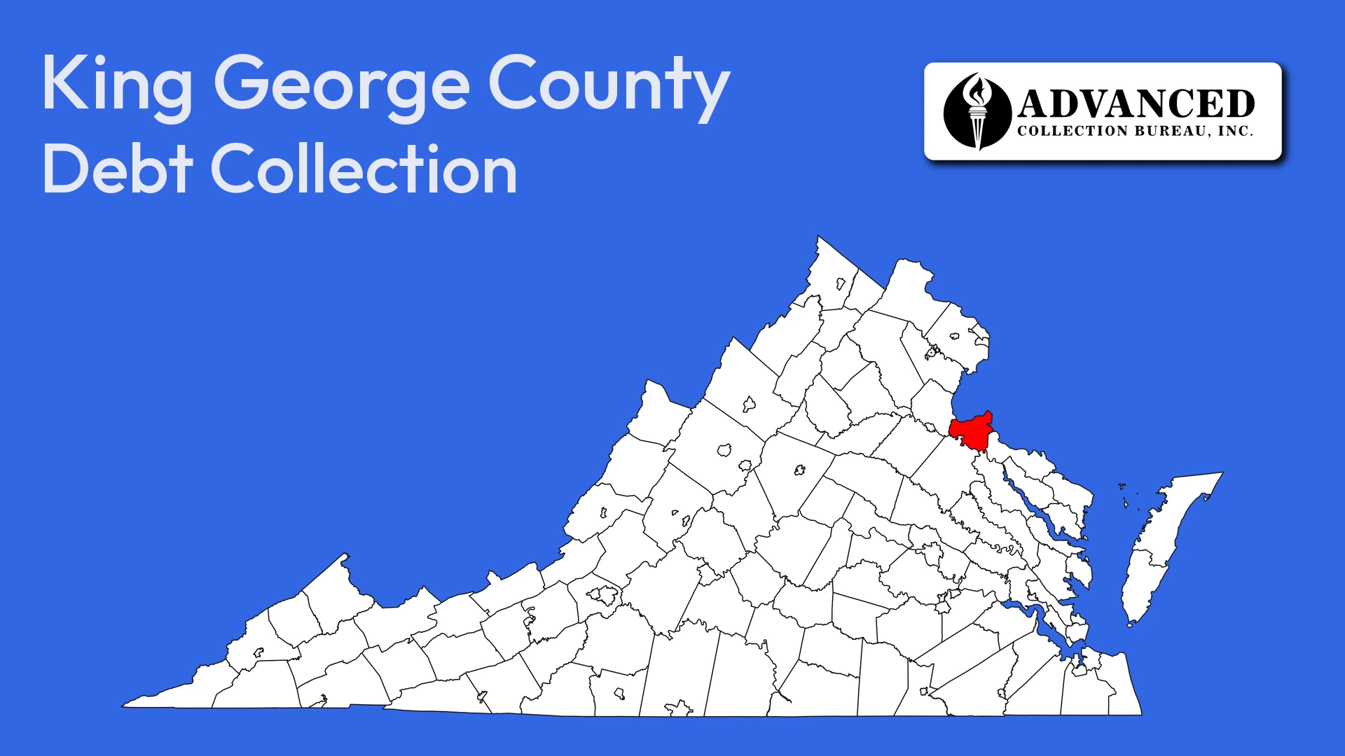 Map of Virginia highlighting King George County