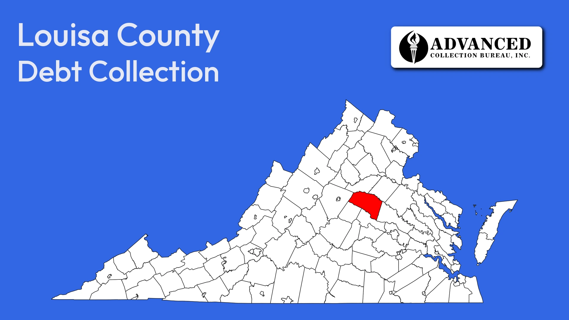 Map of Virginia highlighting Louisa County