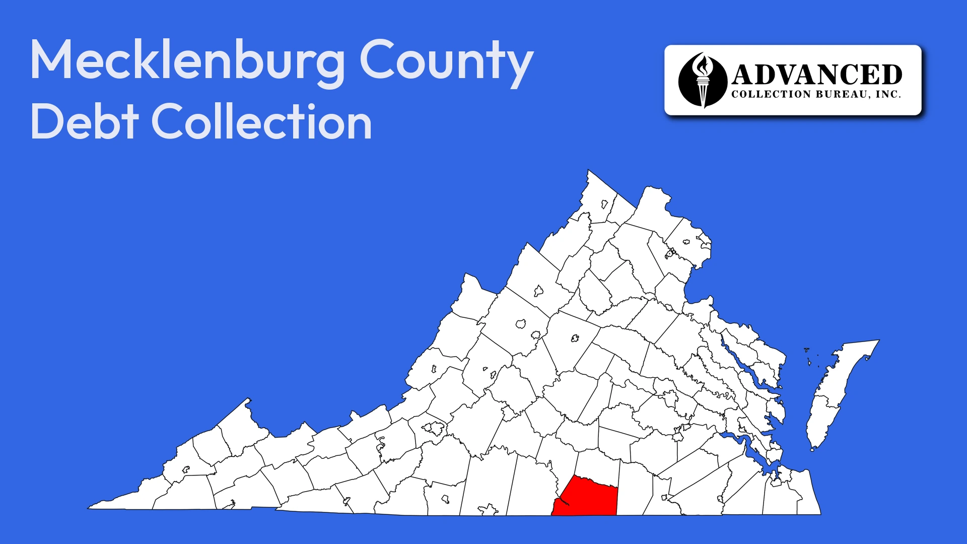 Map of Virginia highlighting Mecklenburg County