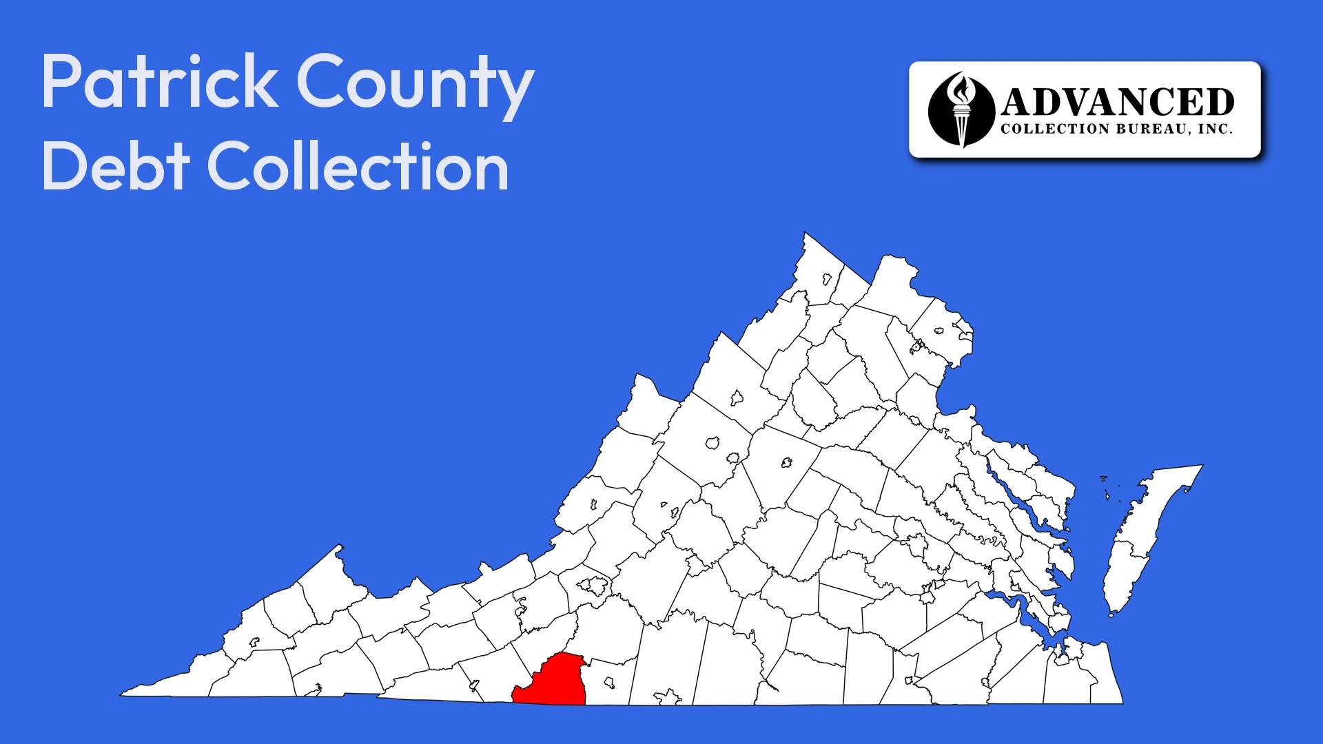 Map of Virginia highlighting Patrick County