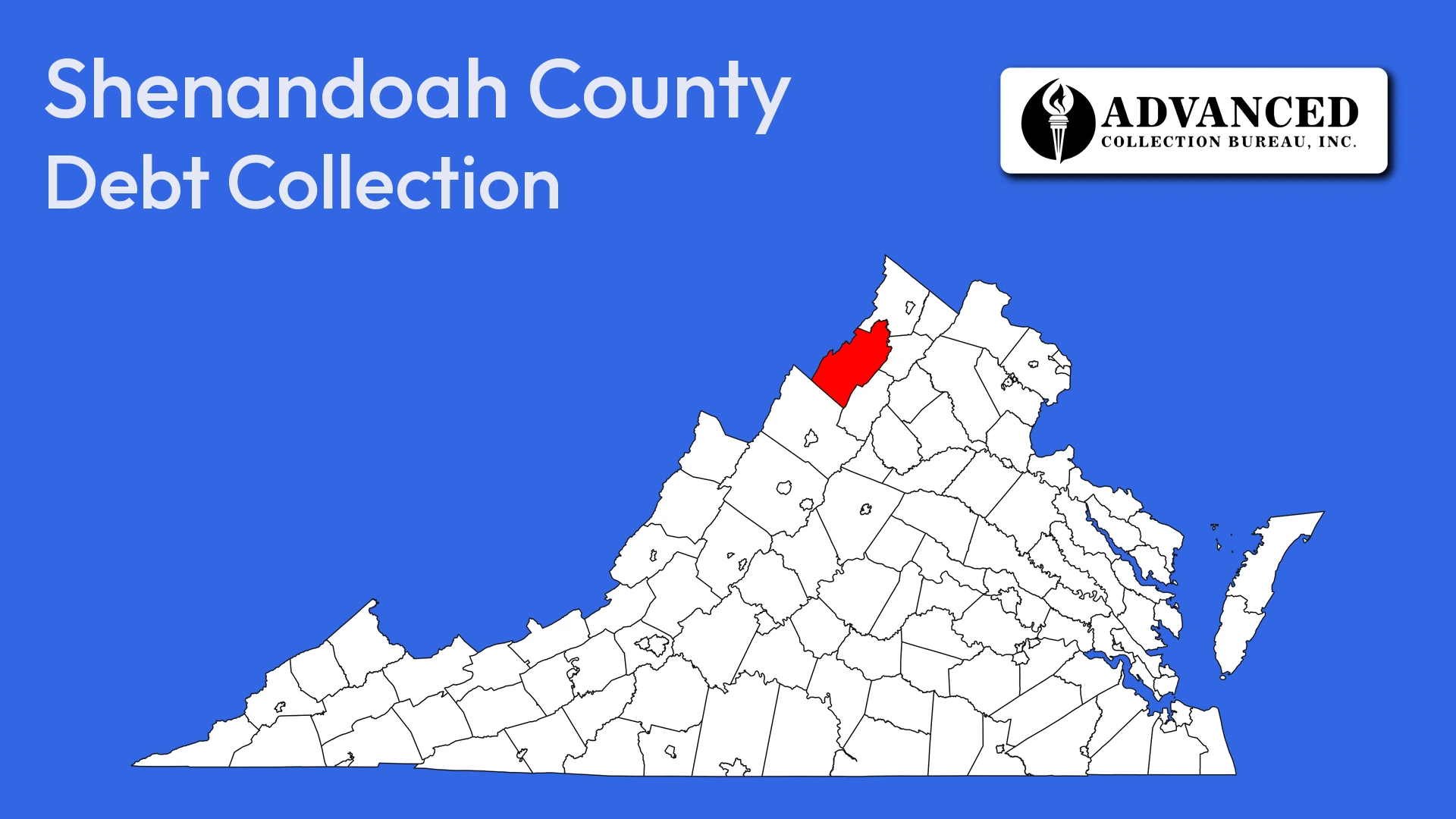 Map of Virginia highlighting Shenandoah County