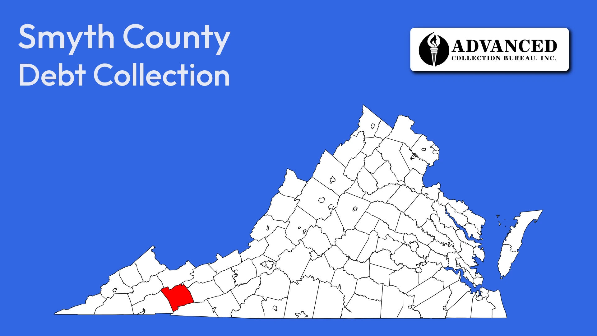 Map of Virginia highlighting Smyth County