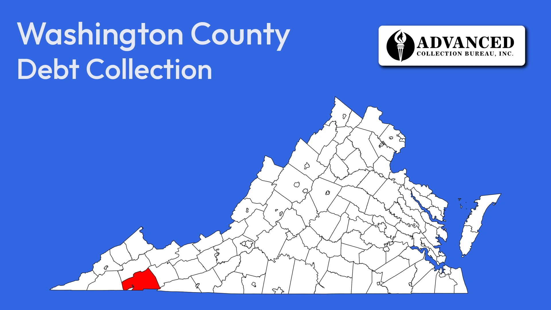 Map of Virginia highlighting Washington County