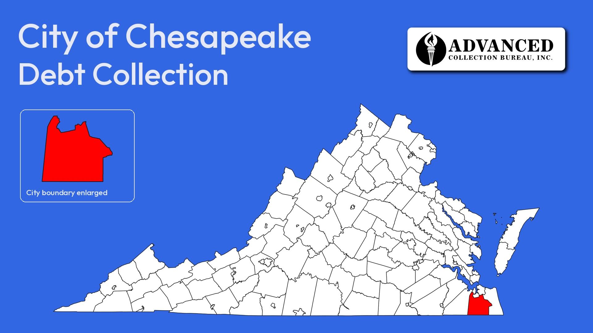 Map of Virginia highlighting Chesapeake City