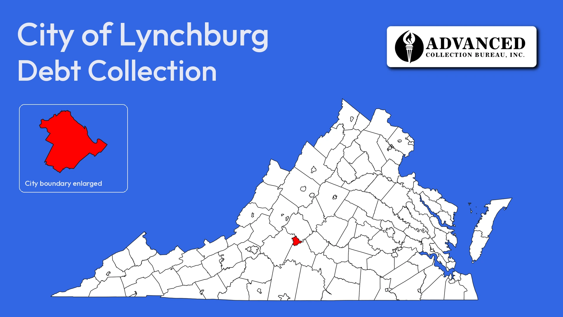 Map of Virginia highlighting Lynchburg City