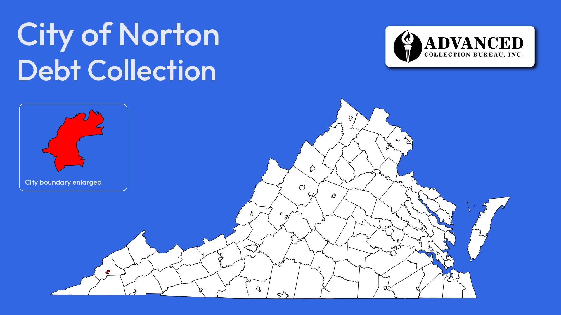 Map of Virginia highlighting Norton City