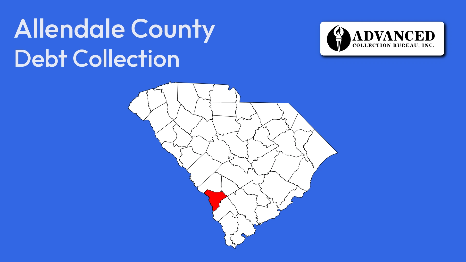 Map of South Carolina highlighting Allendale County
