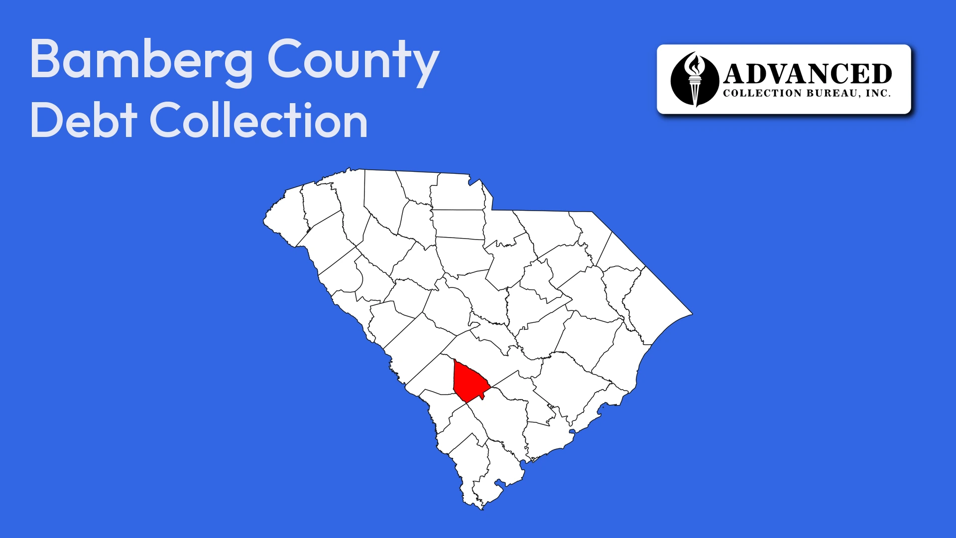 Map of South Carolina highlighting Bamberg County