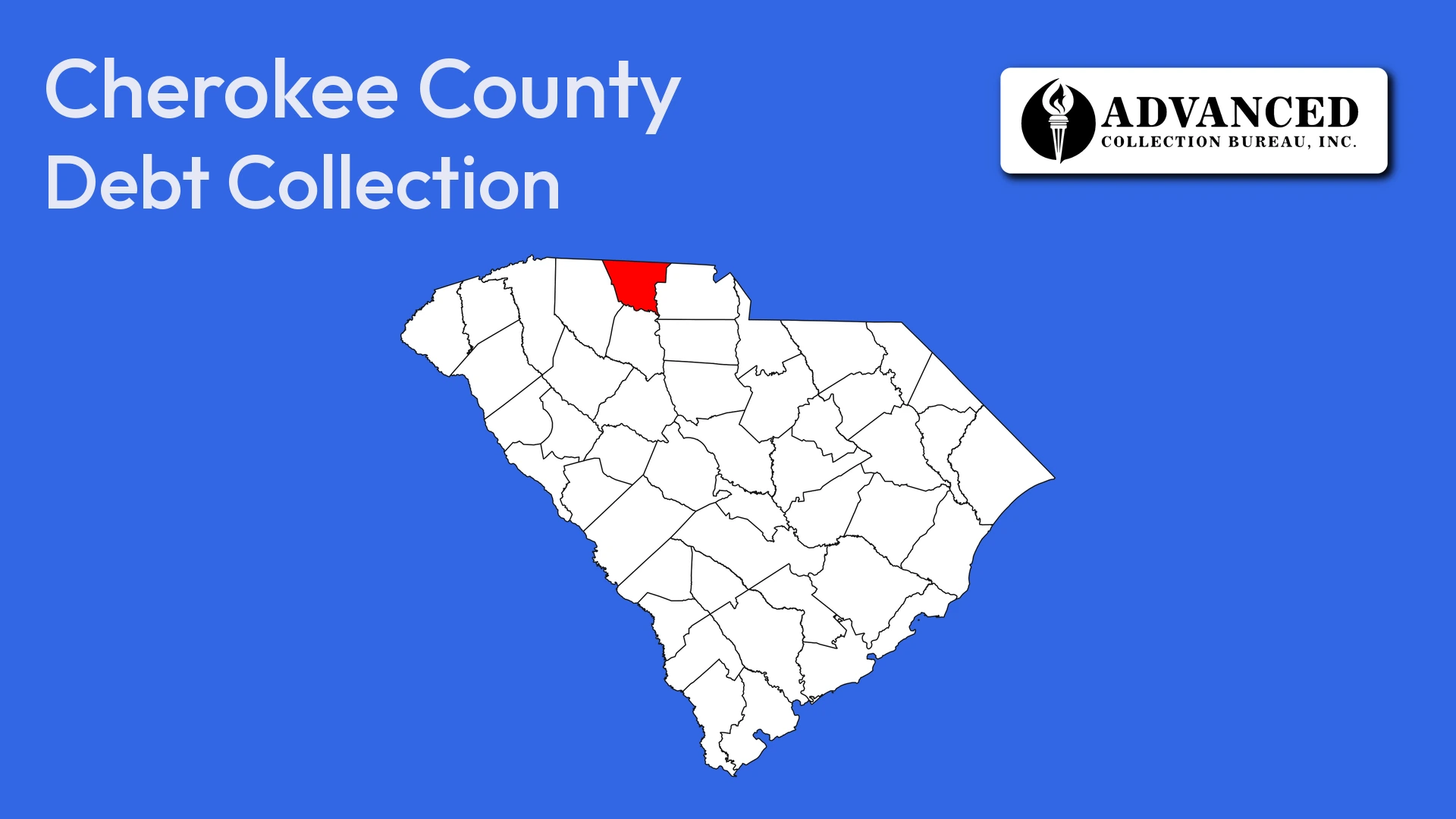Map of South Carolina highlighting Cherokee County
