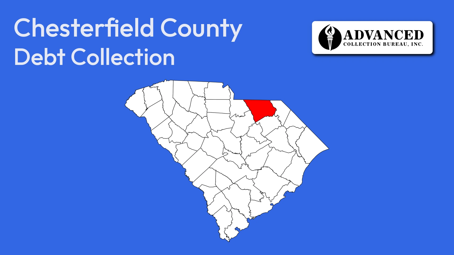 Map of South Carolina highlighting Chesterfield County