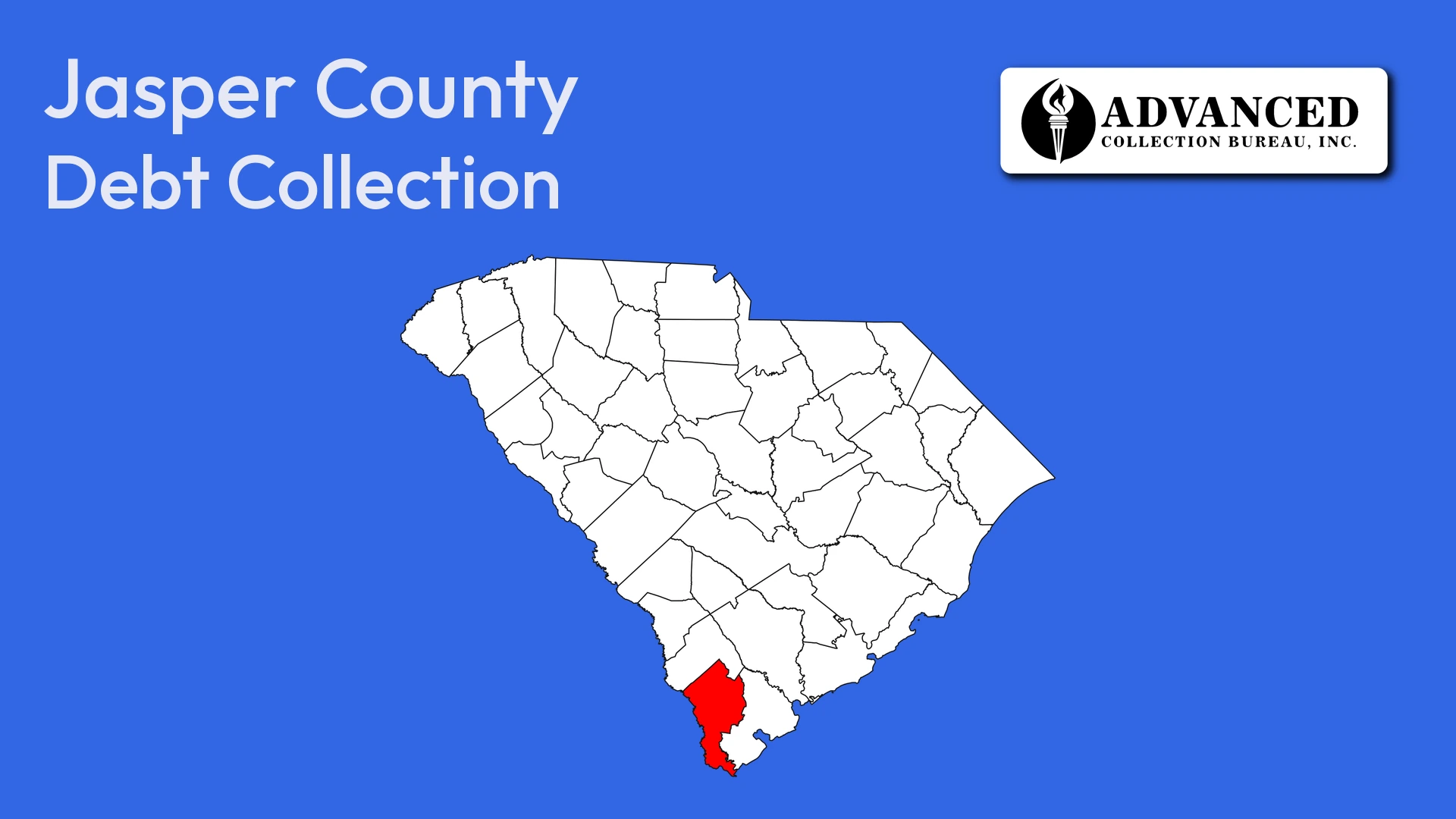 Map of South Carolina highlighting Jasper County