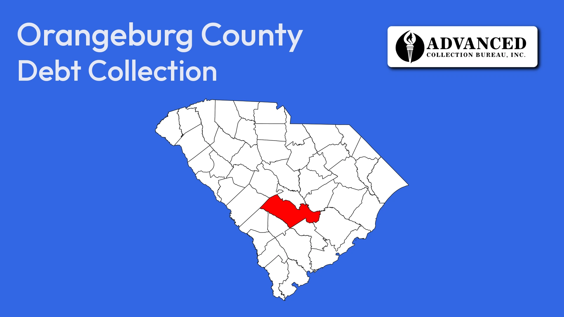 Map of South Carolina highlighting Orangeburg County