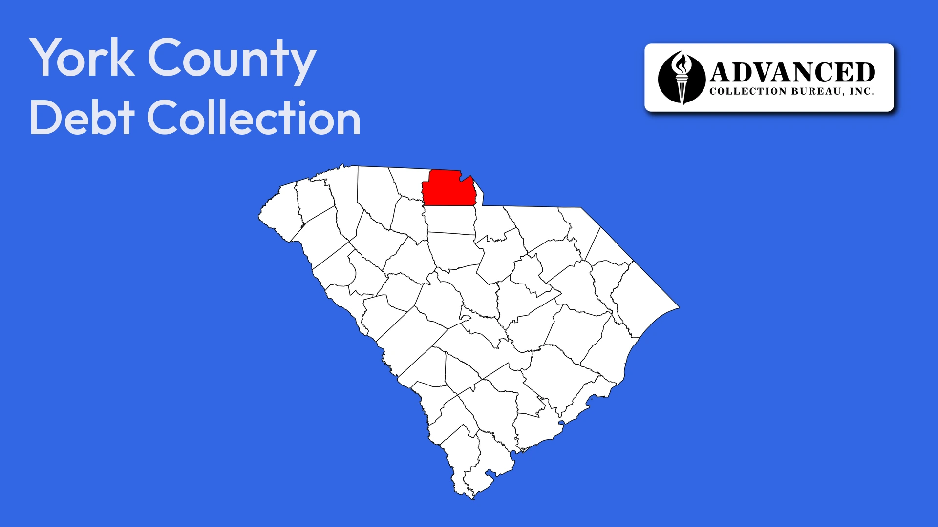 Map of South Carolina highlighting York County