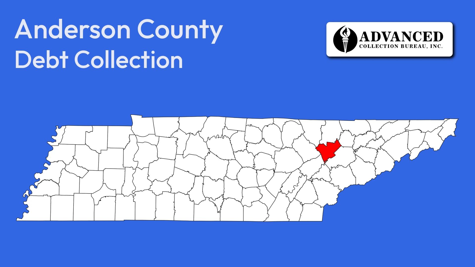 Map of Tennessee highlighting Anderson County