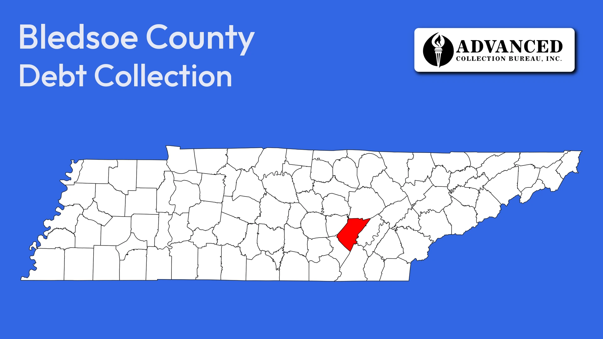 Map of Tennessee highlighting Bledsoe County
