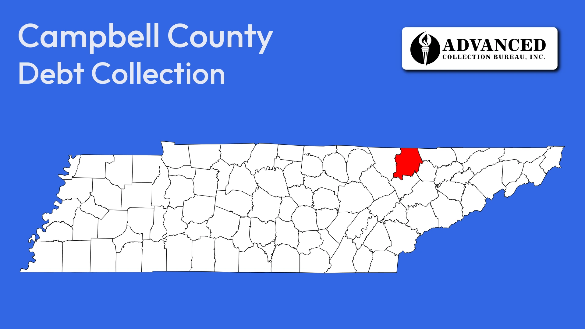Map of Tennessee highlighting Campbell County