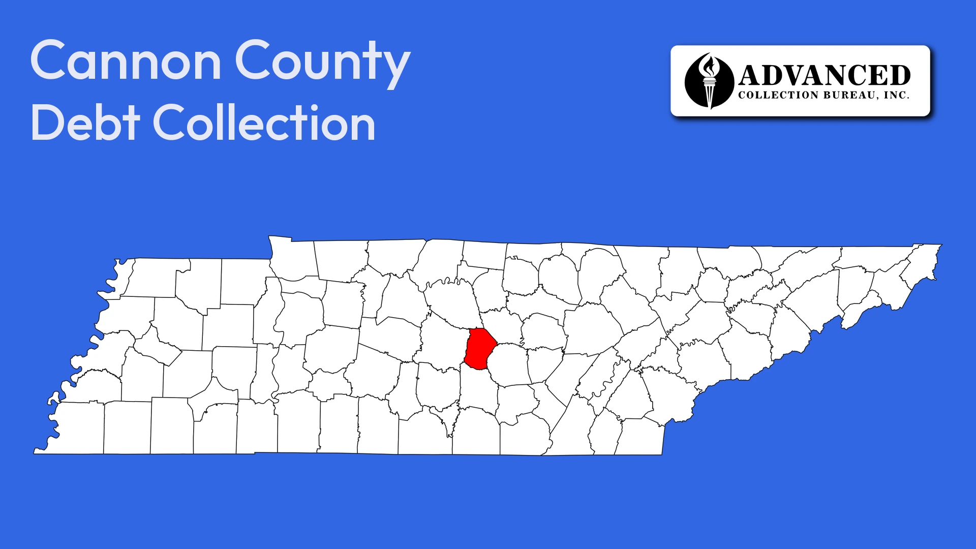 Map of Tennessee highlighting Cannon County