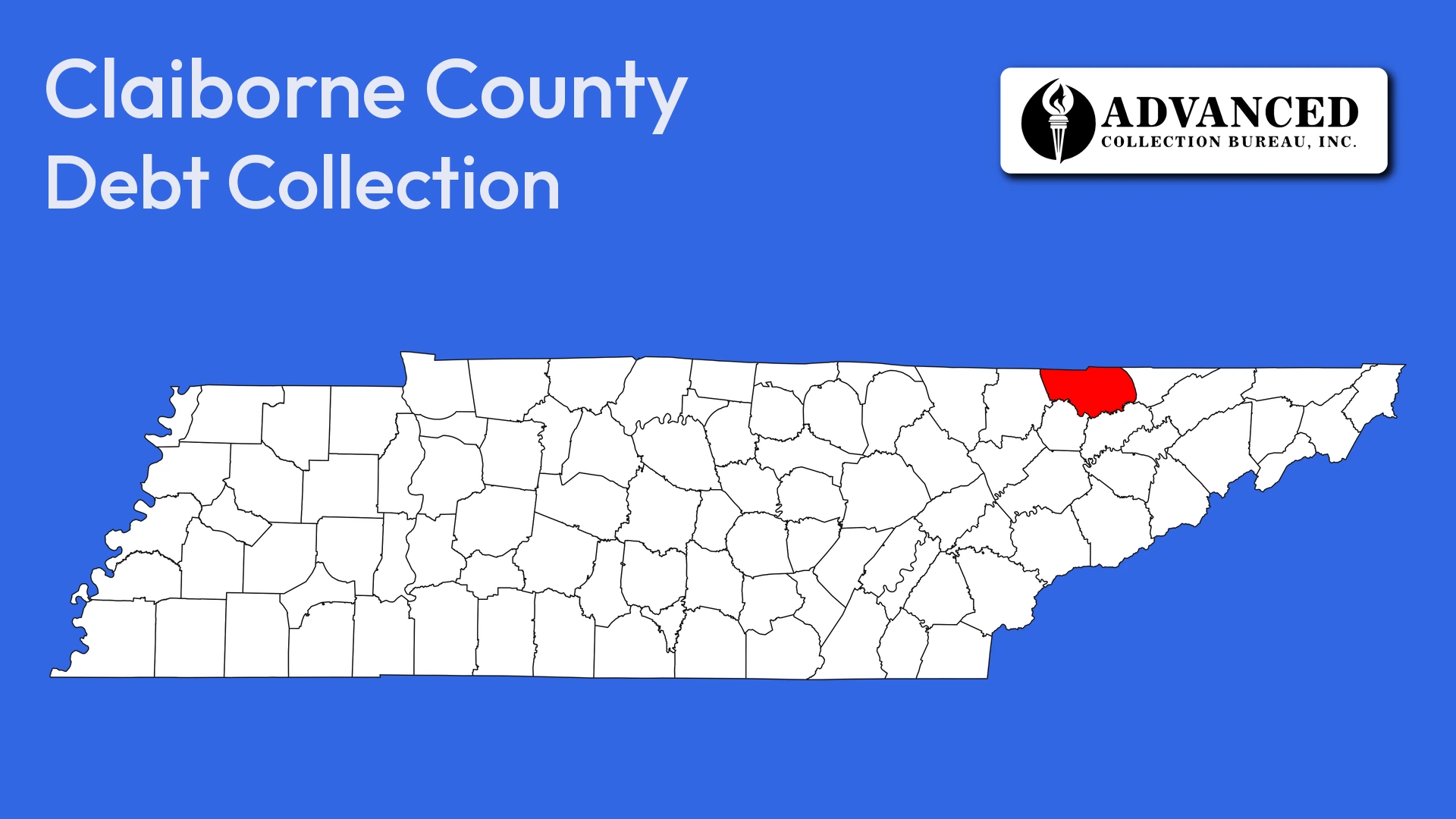 Map of Tennessee highlighting Claiborne County
