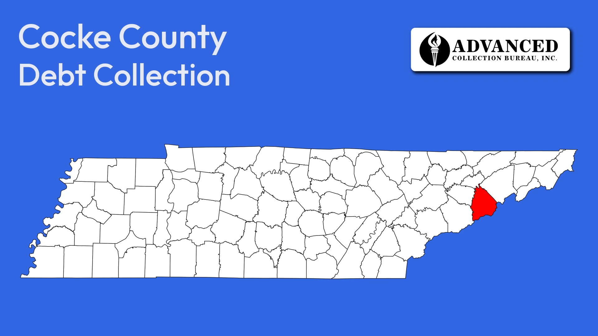 Map of Tennessee highlighting Cocke County