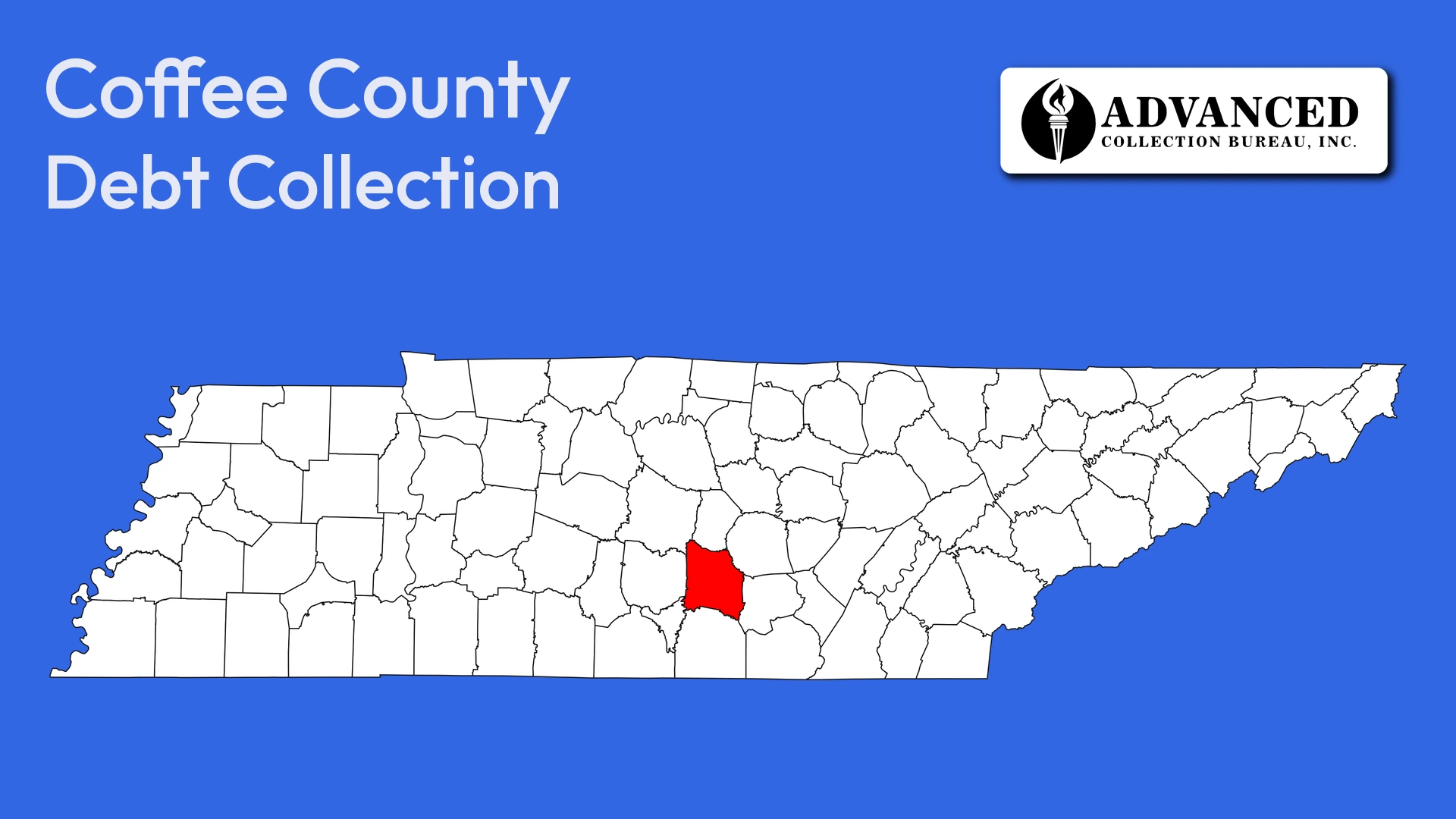 Map of Tennessee highlighting Coffee County